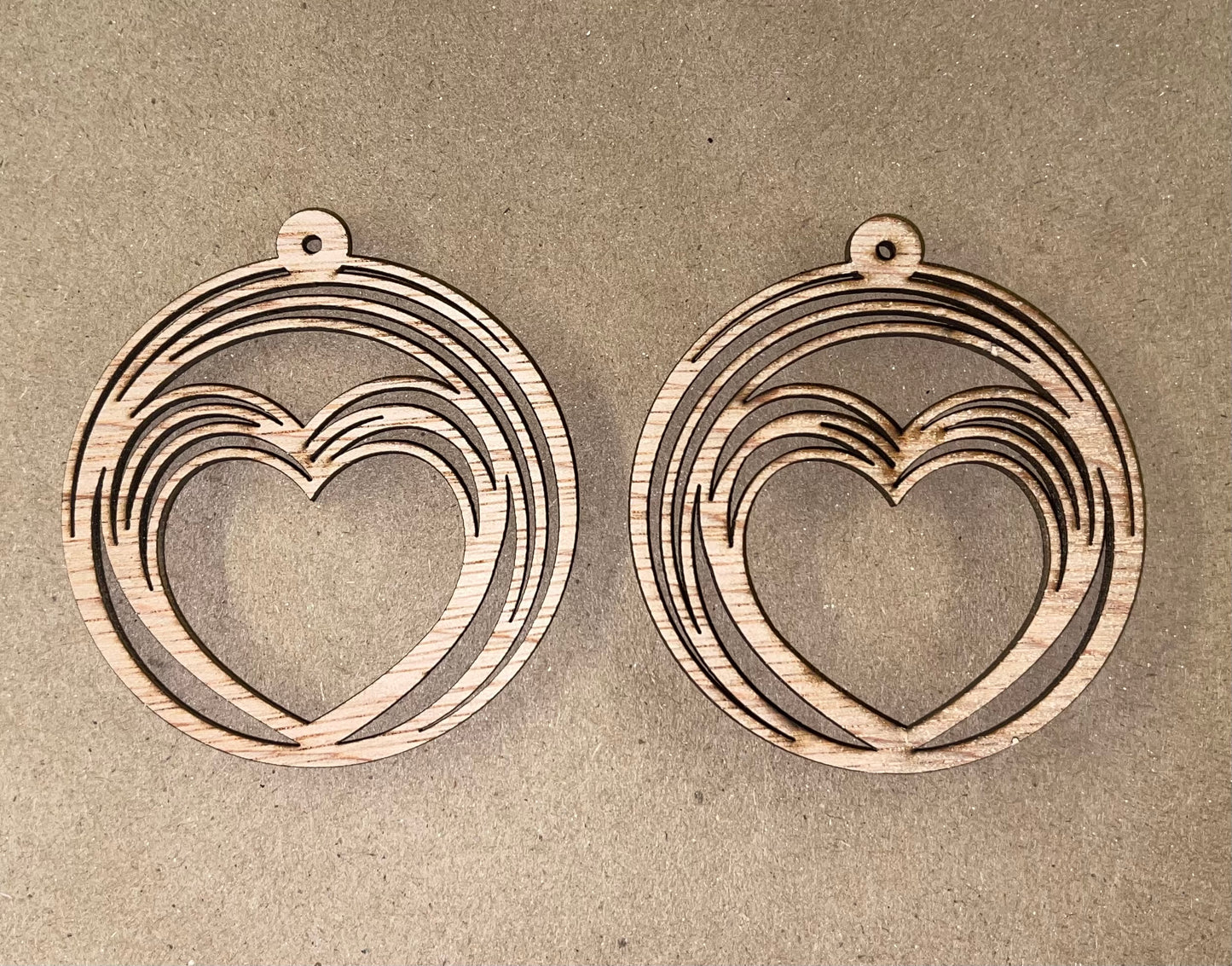 Sketchy Round Heart Outline Blank Wood Earrings. DIY jewelry. Unfinished laser cut wood jewelry. Wood earring blanks. Unfinished wood earrings. Wood jewelry blanks.