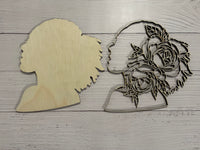 Floral Woman Resin Art Frame. Unfinished Wood frame. Resin art frame. DIY wood cutout.