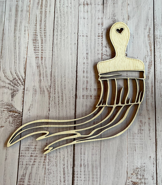 Paintbrush DIY wood cutout.