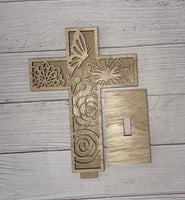 Butterfly Floral Cross Unfinished Wood Resin Art Frame. Resin art frame. DIY wood cutout. Unfinished laser cut wood resin frame.