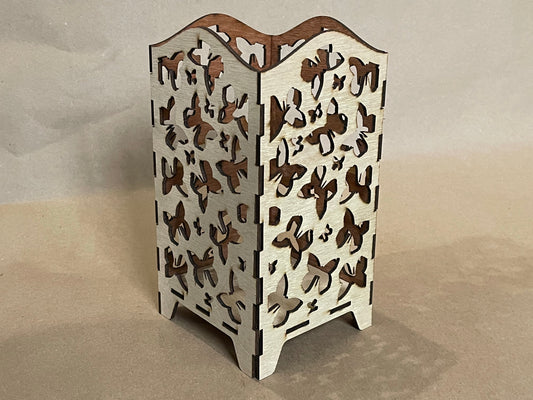 Butterfly Pattern Lantern Light Box - Laser Cut Unfinished Wood Project