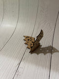 3D Bat Unfinished Wood Blank. DIY wood cutout. Diy painting blank.