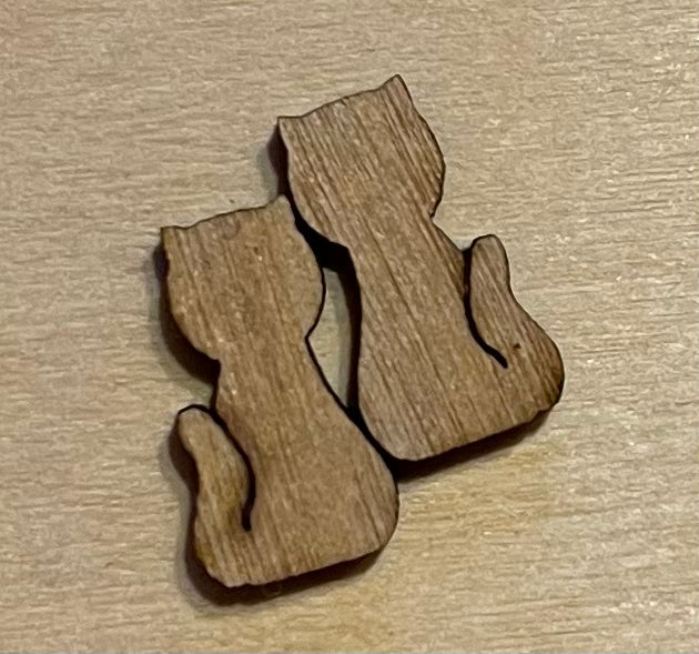 Cat Blank Wood Stud Earrings. DIY jewelry. Unfinished laser cut wood jewelry. Wood earring blanks. Unfinished wood earrings. Wood jewelry blanks.