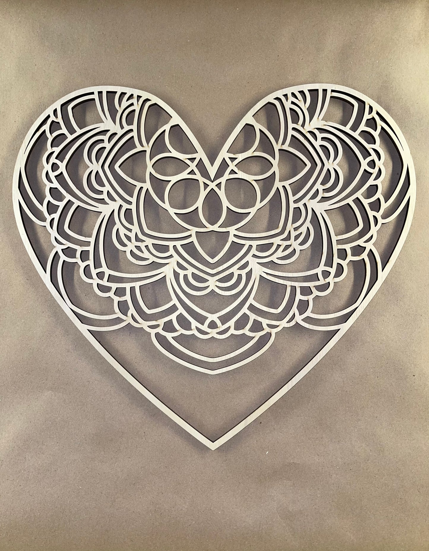 Heart Mandala Unfinished Wood frame. Resin art frame. DIY wood cutout. Unfinished laser cut wood resin frame.