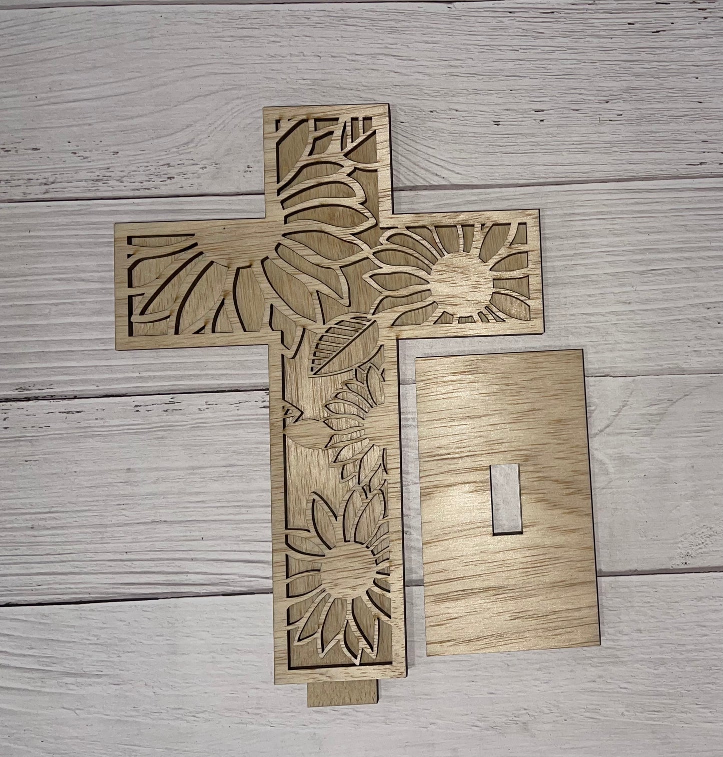 Daisies Floral Cross Unfinished Wood Resin Art Frame. Resin art frame. DIY wood cutout. Unfinished laser cut wood resin frame.