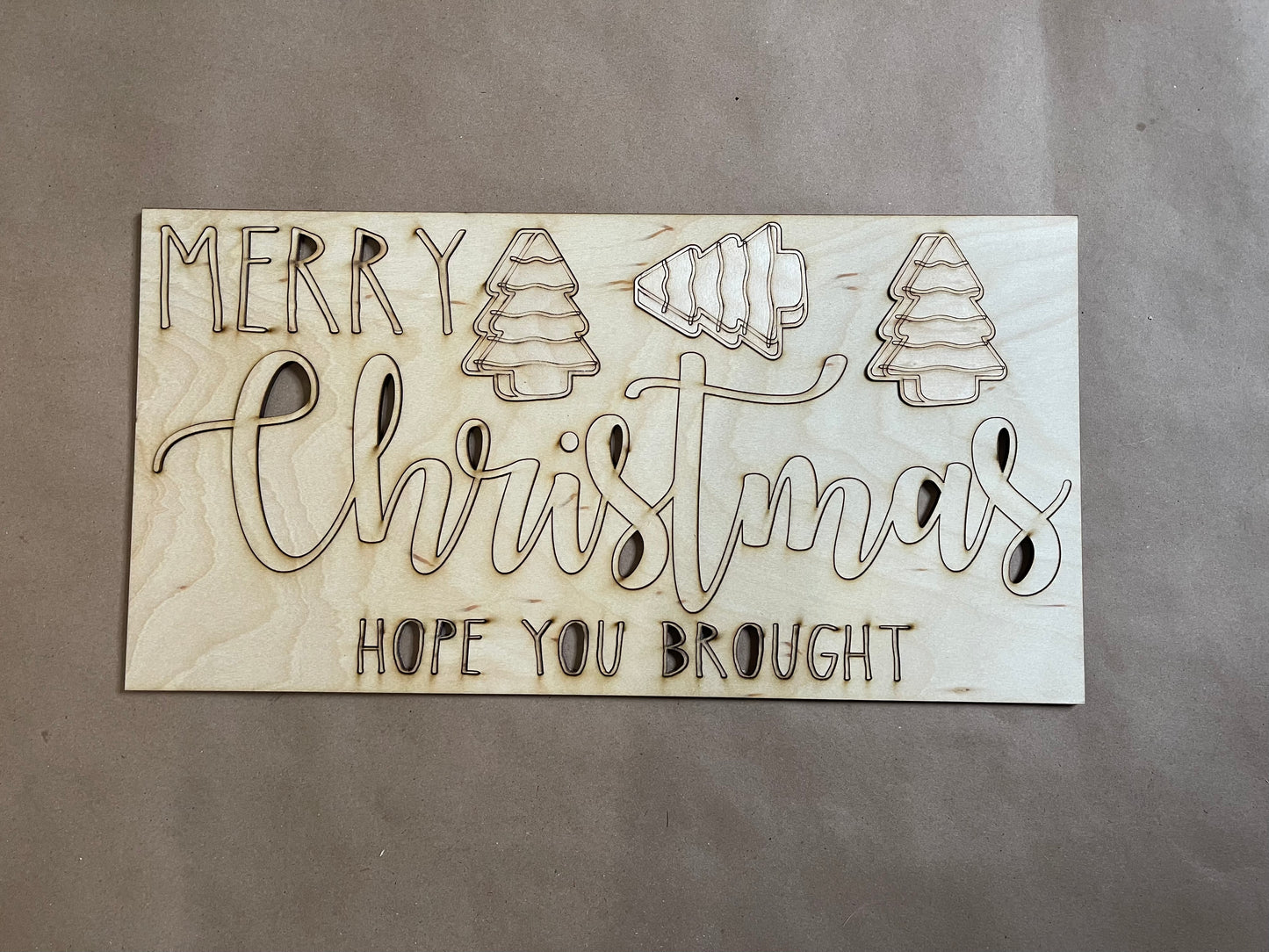 18” DIY Merry Christmas - Tree Cakes Round Sign Blank Set