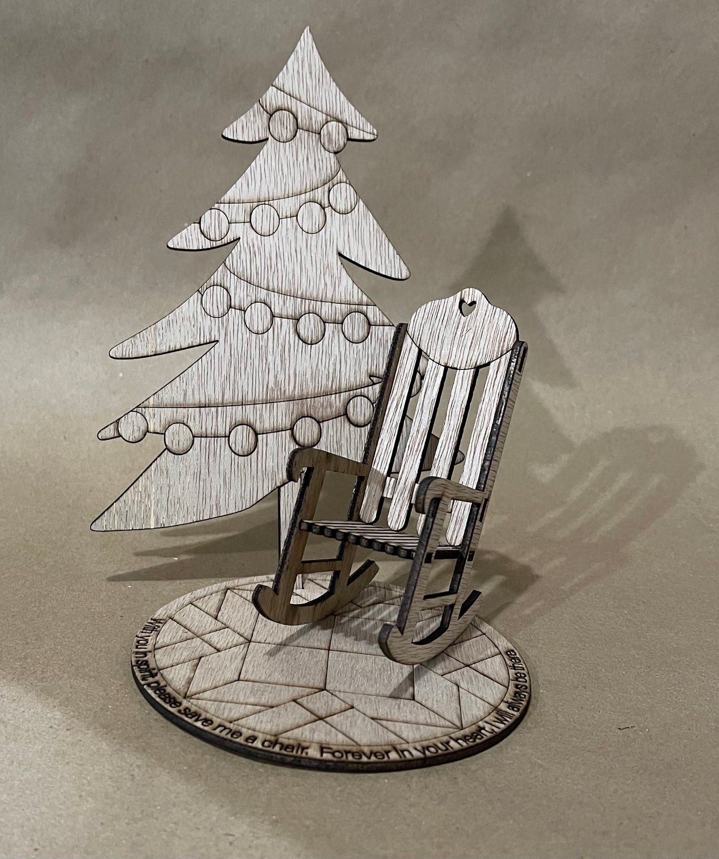Remembrance Memorial Rocking Chair Christmas Shelf Sitter Sign. DIY wood cutout.