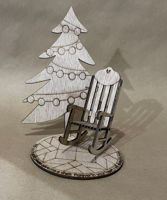 Remembrance Memorial Rocking Chair Christmas Shelf Sitter Sign. DIY wood cutout.