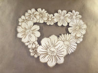Floral Heart Wreath Unfinished Wood frame. Resin art frame. DIY wood cutout. Unfinished laser cut wood resin frame.