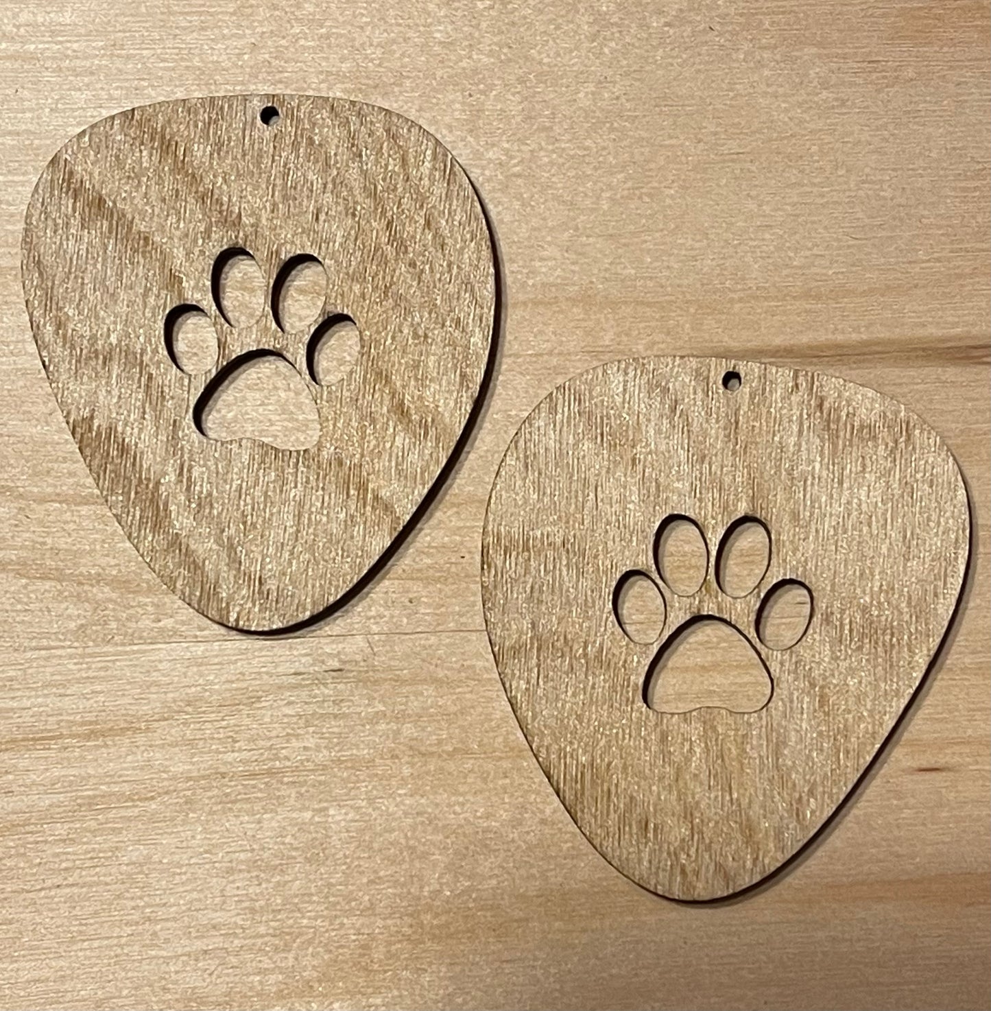 Paws Blank Wood Earrings. DIY jewelry. Unfinished laser cut wood jewelry. Wood earring blanks. Unfinished wood earrings. Wood jewelry blanks.