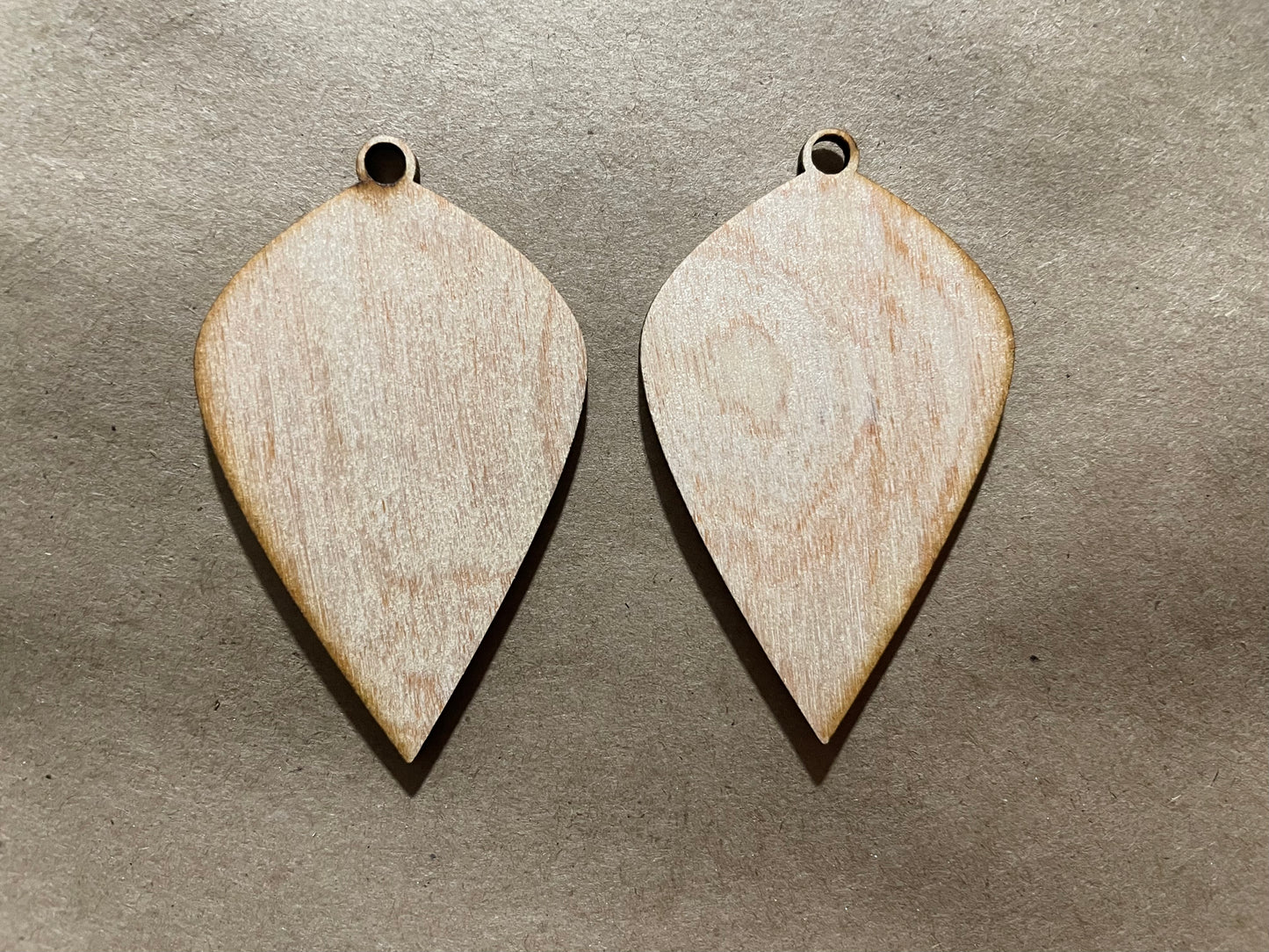 Narrowest Pointed Drop Blank Wood Earrings. DIY jewelry. Unfinished laser cut wood jewelry. Wood earring blanks. Unfinished wood earrings. Wood jewelry blanks.