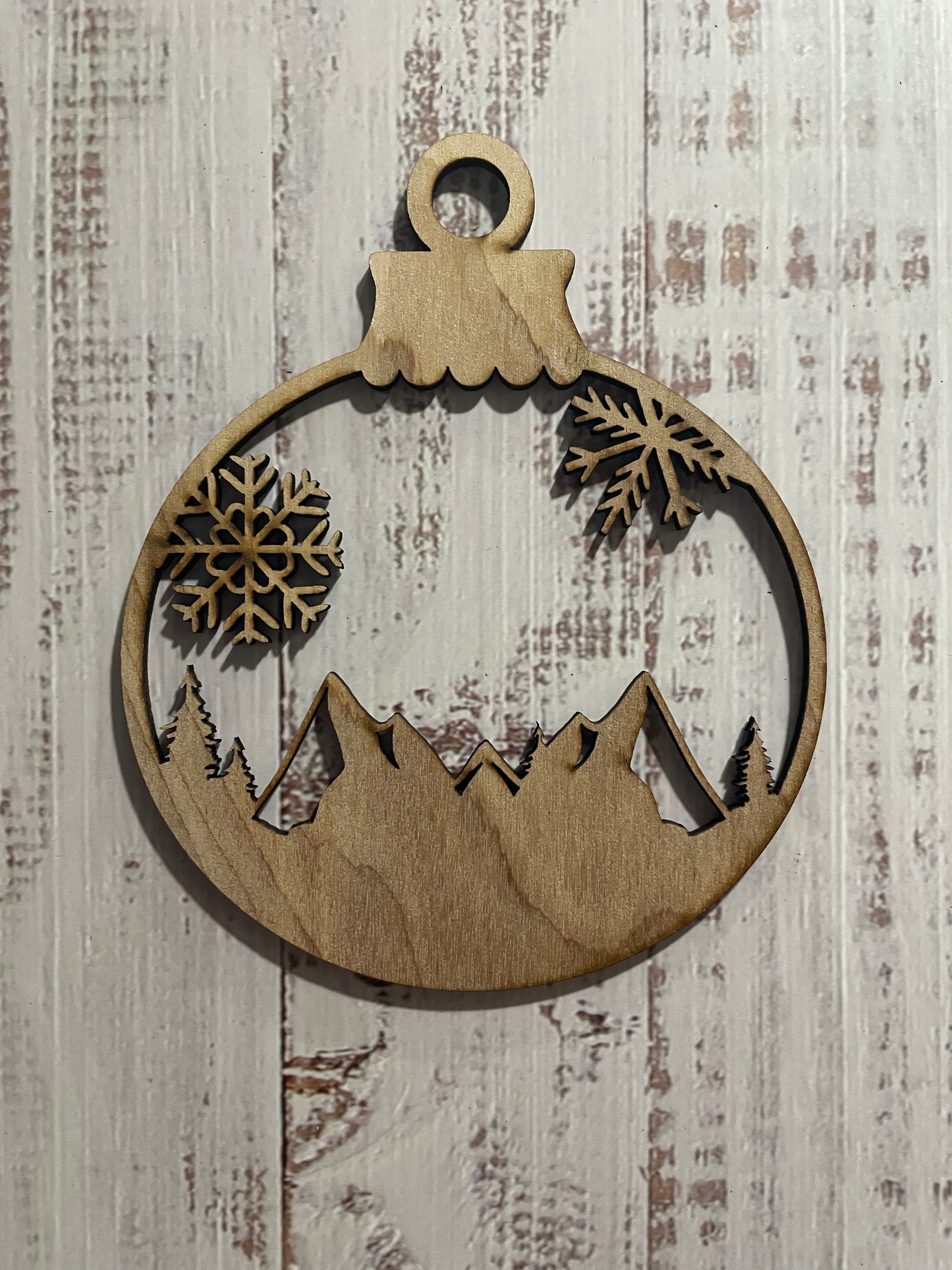 Mountains Unfinished wood ornament