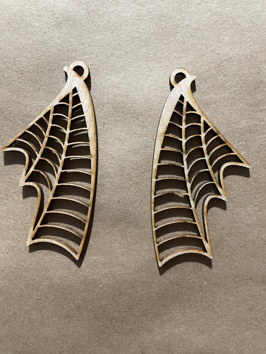 Dragon Wings Blank Wood Earrings. DIY jewelry. Unfinished laser cut wood jewelry. Wood earring blanks. Unfinished wood earrings. Wood jewelry blanks.