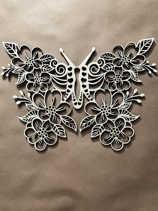 Butterfly Unfinished Wood Cut Out. Unfinished Wood frame. Resin art frame. DIY wood cutout. Unfinished laser cut wood resin frame.