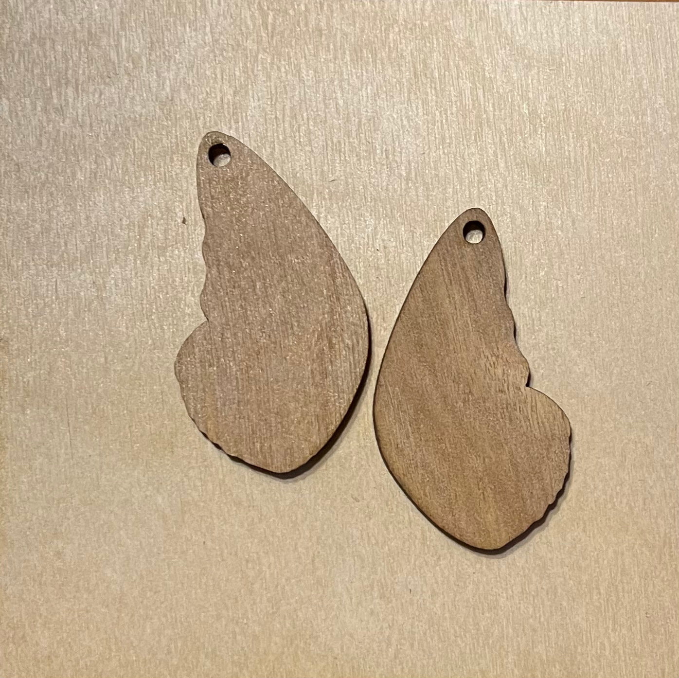 Butterfly Wings Blank Wood Earrings. DIY jewelry. Unfinished laser cut wood jewelry. Wood earring blanks. Unfinished wood earrings. Wood jewelry blanks.