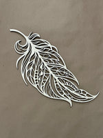 Fancy Feather Unfinished Wood frame. Resin art frame. DIY wood cutout. Unfinished laser cut wood resin frame.