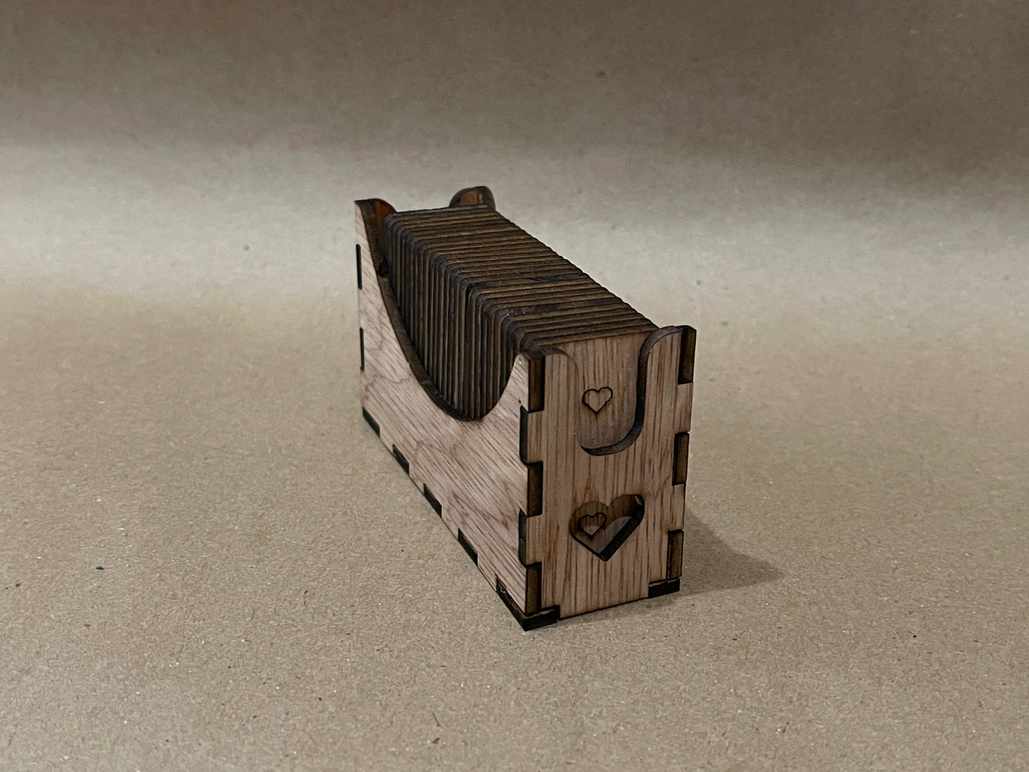 Heart Dominos Set with holder. Unfinished wood blank set