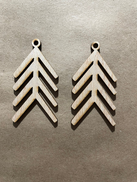 Arrows Blank Wood Earrings. DIY jewelry. Unfinished laser cut wood jewelry. Wood earring blanks. Unfinished wood earrings. Wood jewelry blanks.