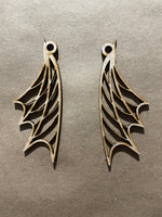 Dragon Wings Blank Wood Earrings. DIY jewelry. Unfinished laser cut wood jewelry. Wood earring blanks. Unfinished wood earrings. Wood jewelry blanks.