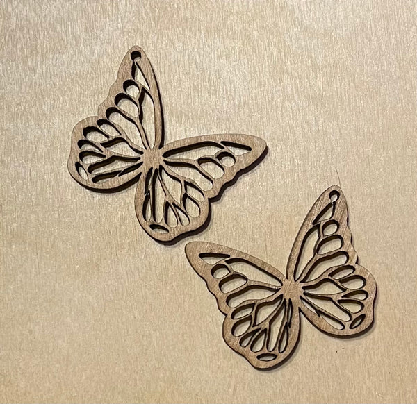 Butterfly Blank Wood Earrings. DIY jewelry. Unfinished laser cut wood jewelry. Wood earring blanks. Unfinished wood earrings. Wood jewelry blanks.
