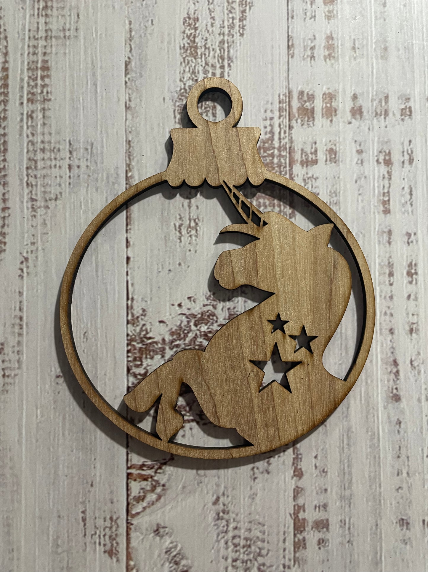 Unicorn Unfinished wood ornament