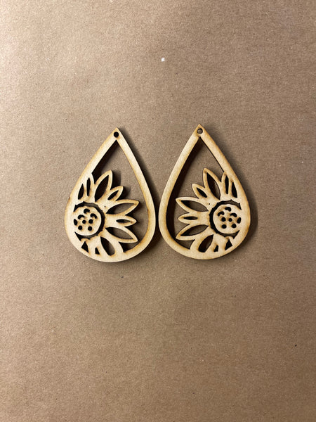 Pointed Drop Double Hearts Cutout Blank Wood Earrings. DIY jewelry. Un –  Wicked Gold
