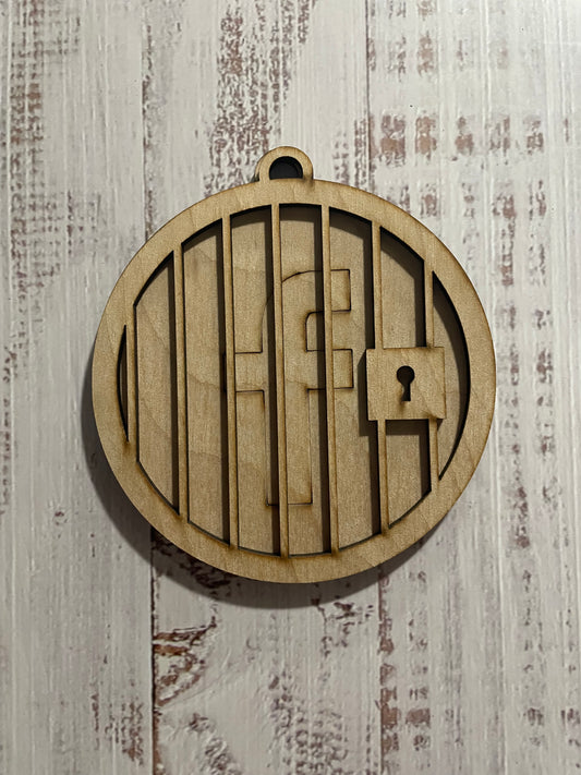 FB Jail Unfinished wood ornament