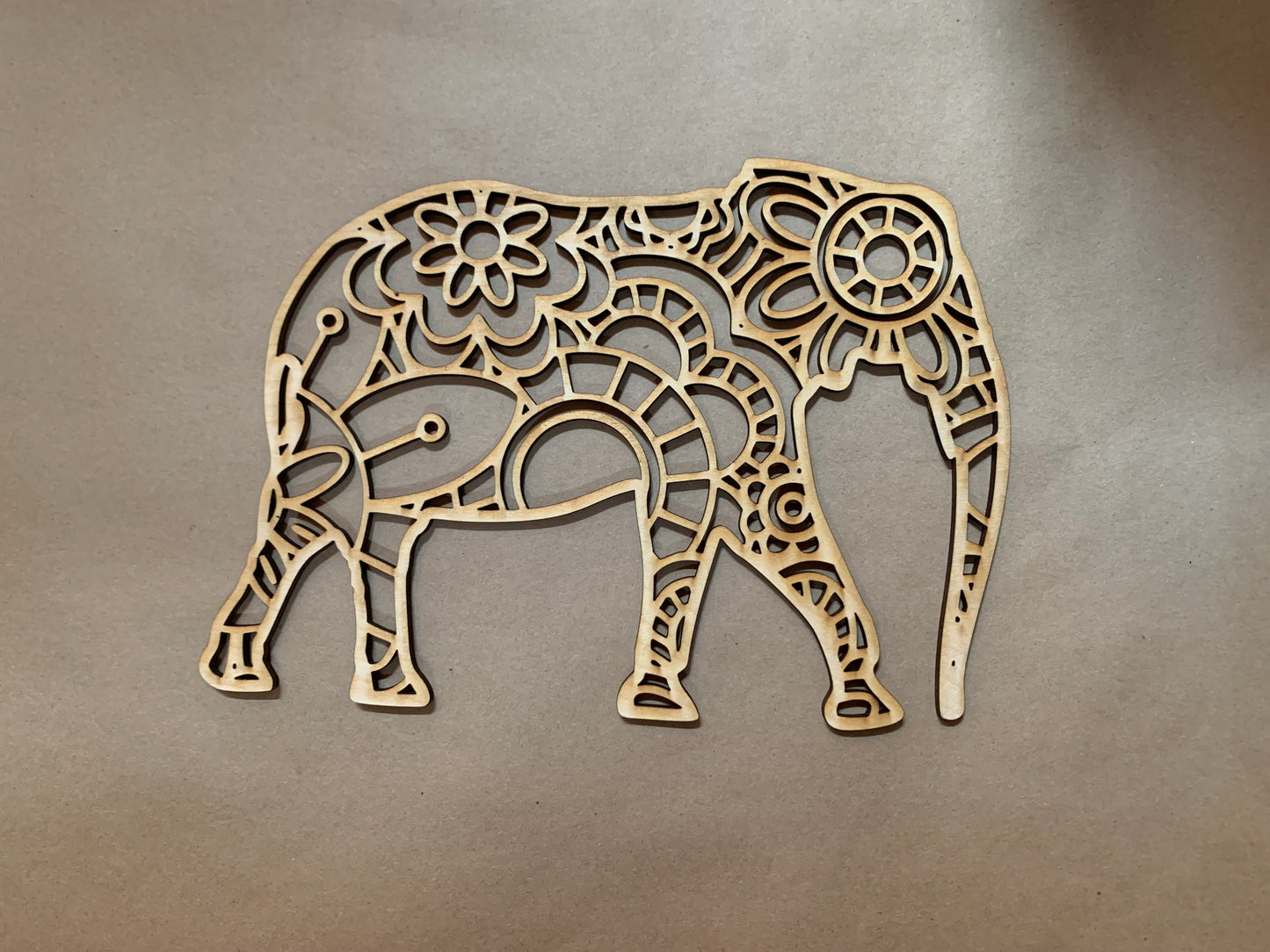 Elephant Mandala Unfinished Wood frame. Resin art frame. DIY wood cutout. Unfinished laser cut wood resin frame. Wood blanks.