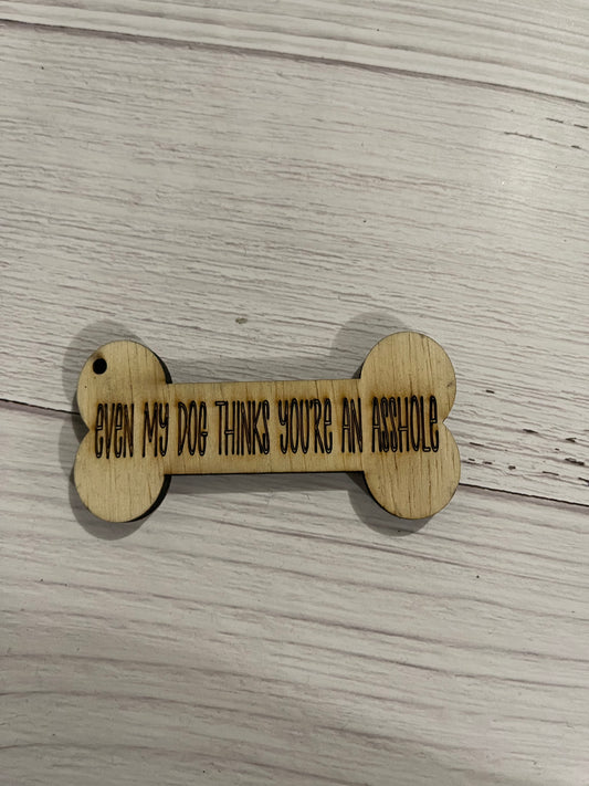 Dog NSFW Unfinished Wood Keychain Blank