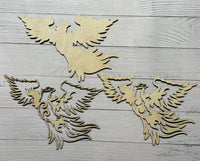 Layered Phoenix Unfinished Wood frame. Resin art frame. DIY wood cutout. Unfinished laser cut wood resin frame. Wood blanks.