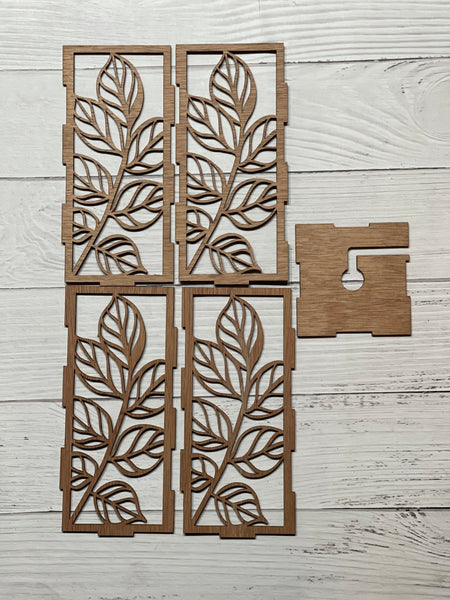 Open Leaves Lantern Light Box - Laser Cut Unfinished Wood Project