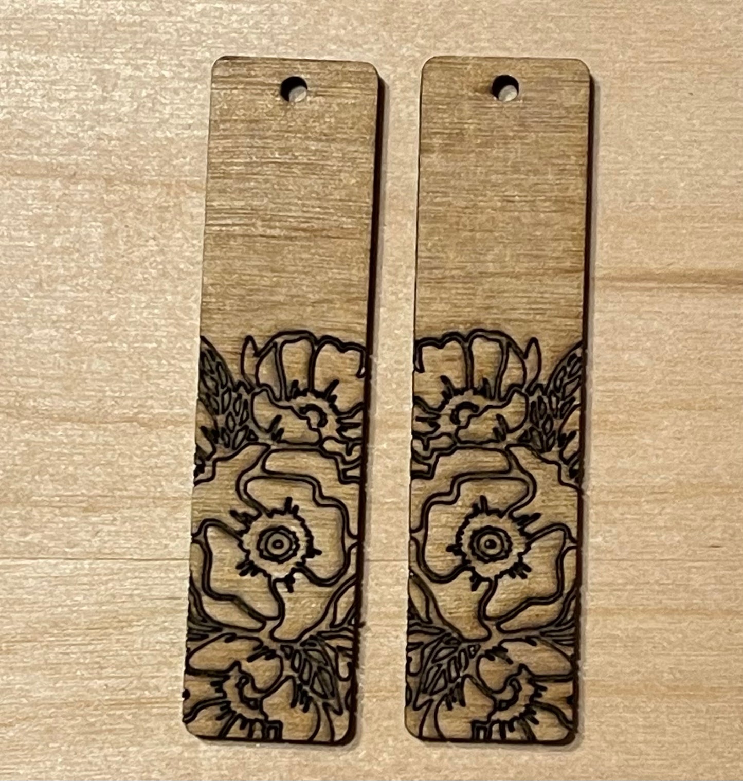 Floral Blank Wood Earrings. DIY jewelry. Unfinished laser cut wood jewelry. Wood earring blanks. Unfinished wood earrings. Wood jewelry blanks.