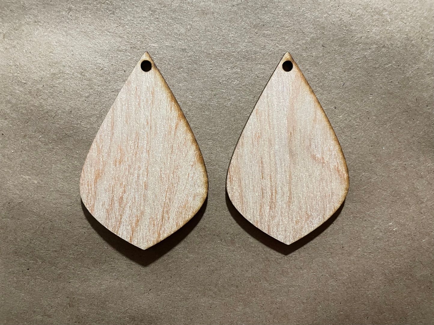 Pointed Drop Blank Wood Earrings. DIY jewelry. Unfinished laser cut wood jewelry. Wood earring blanks. Unfinished wood earrings. Wood jewelry blanks.