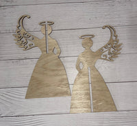 3D Angel Unfinished Wood Blank. DIY wood cutout. Diy painting blank.