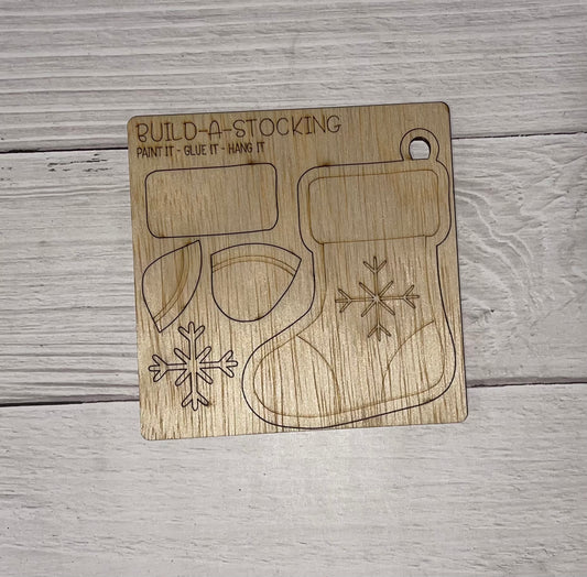 Build your Own Stocking Unfinished wood ornament