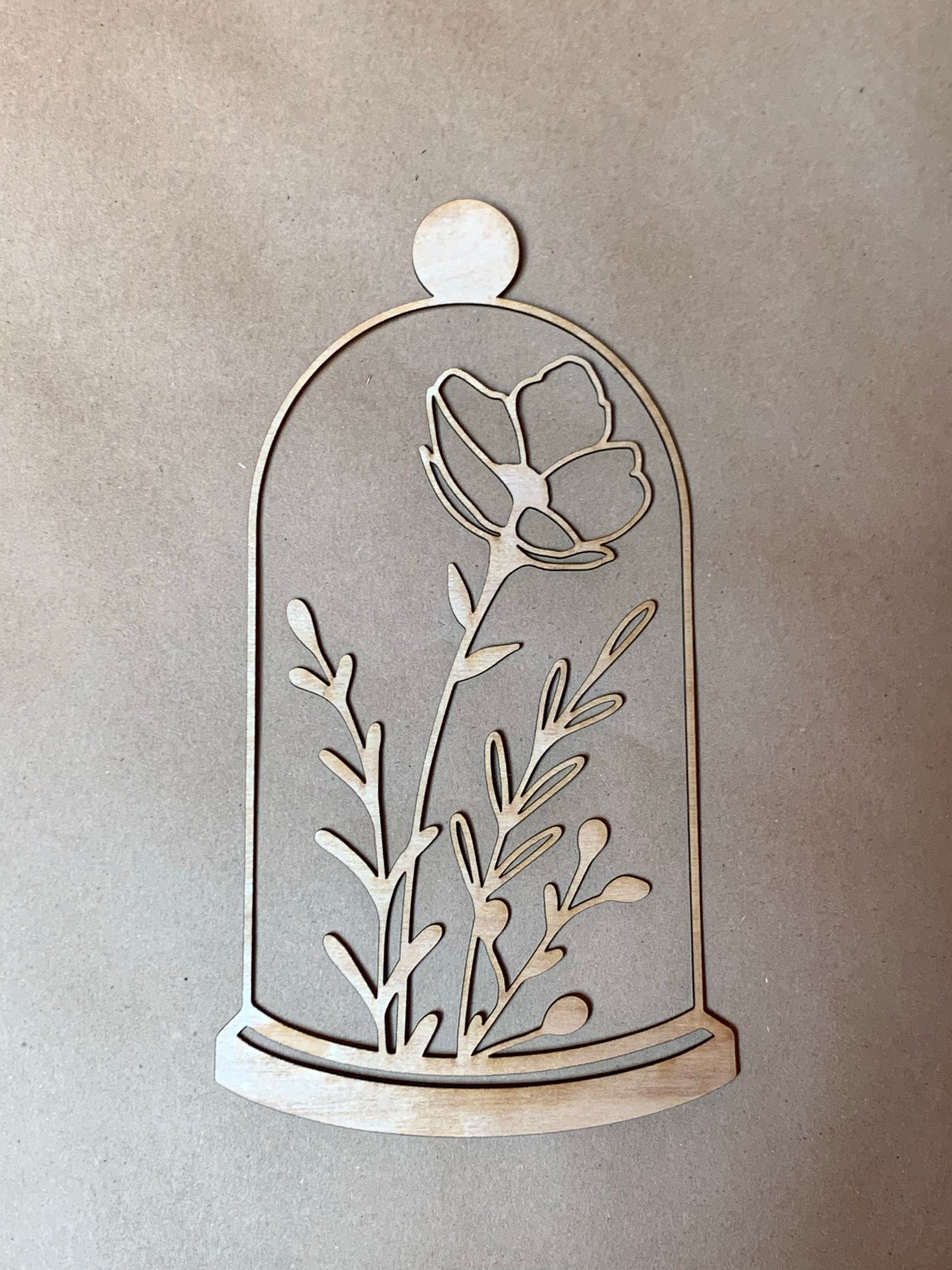 Wildflowers in Bell Cloche Wood frame. Resin art frame. DIY wood cutout. Unfinished laser cut wood resin frame. Wood blanks.
