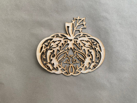 Fancy Pumpkin Unfinished Wood Resin Art Frame. Resin art frame. DIY wood cutout. Unfinished laser cut wood resin frame.