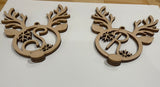 Reindeer Letter Unfinished wood ornament