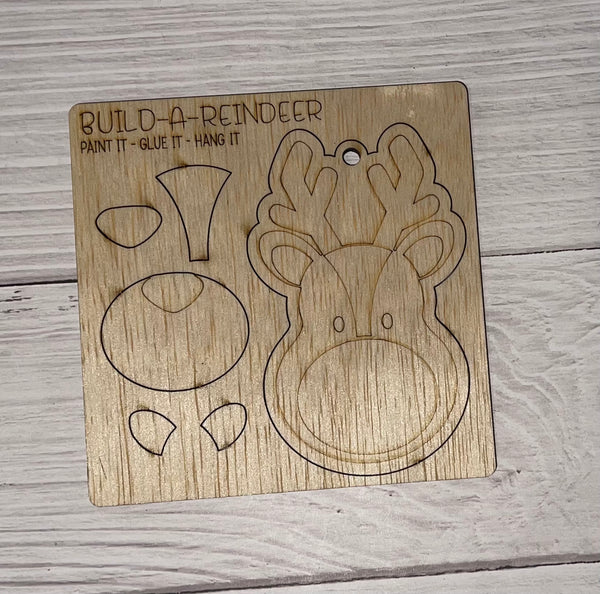 Build your Own Reindeer Unfinished wood ornament