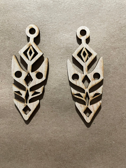 Arrowhead Blank Wood Earrings. DIY jewelry. Unfinished laser cut wood jewelry. Wood earring blanks. Unfinished wood earrings. Wood jewelry blanks.