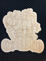 Halloween Gnome Laser Cut and Scored Unfinished Wood Project with 3M adhesive added