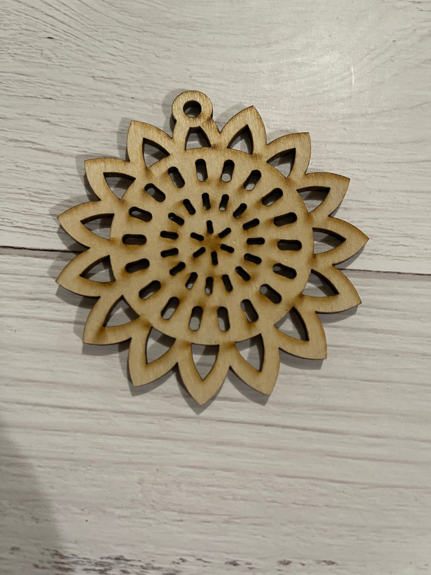 Sunflower Unfinished Wood Keychain Blanks - Set of 4 - 4 pieces