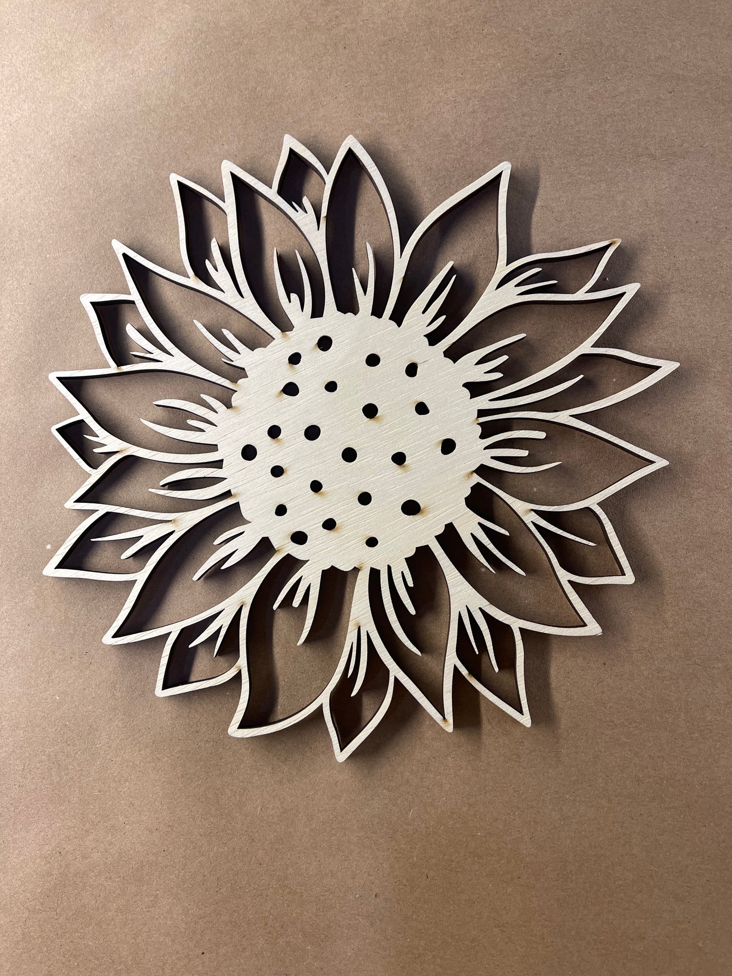 Sunflower Unfinished Wood Resin Art Frame. Resin art frame. DIY wood cutout. Unfinished laser cut wood resin frame.