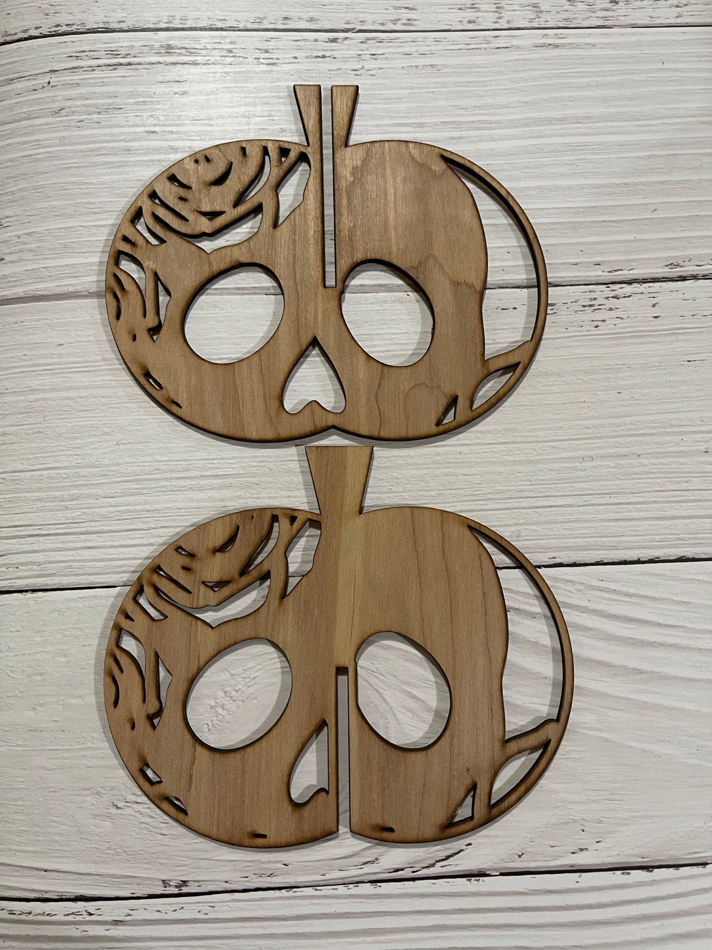 3D Skull Pumpkin Set of 2 Unfinished Wood Blank. DIY wood cutout. Diy painting blank.