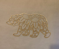 Bear Mandala Resin Art Frame. Unfinished Wood frame. Resin art frame. DIY wood cutout.