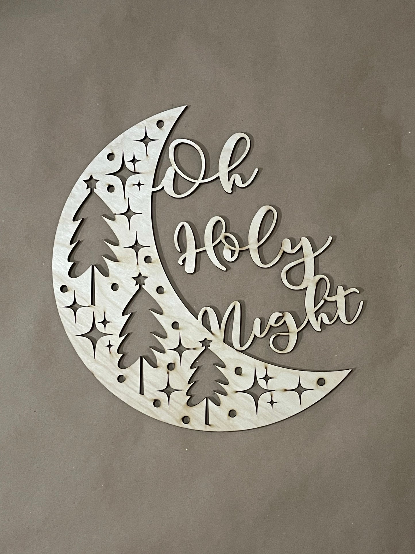 Oh Holy Night Moon Unfinished Wood frame. Resin art frame. DIY wood cutout. Unfinished laser cut wood resin frame.