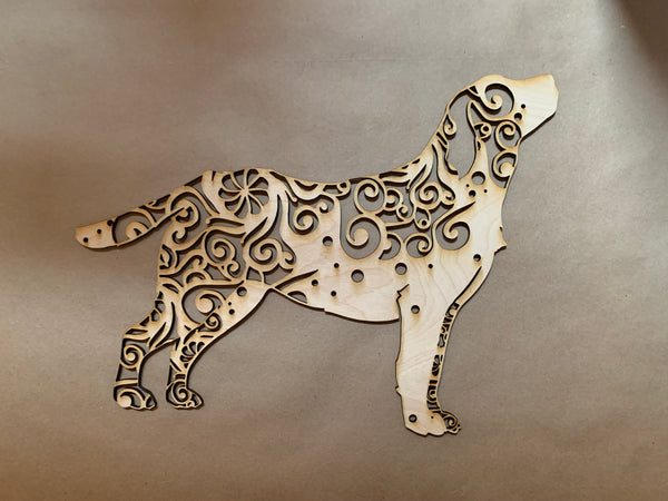 Dog Mandala Resin Art Frame. Unfinished Wood frame. Resin art frame. DIY wood cutout.