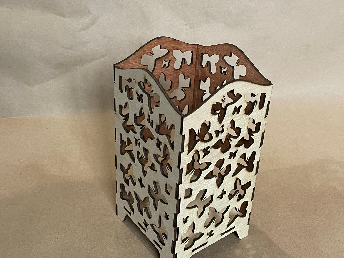 Butterfly Pattern Lantern Light Box - Laser Cut Unfinished Wood Project