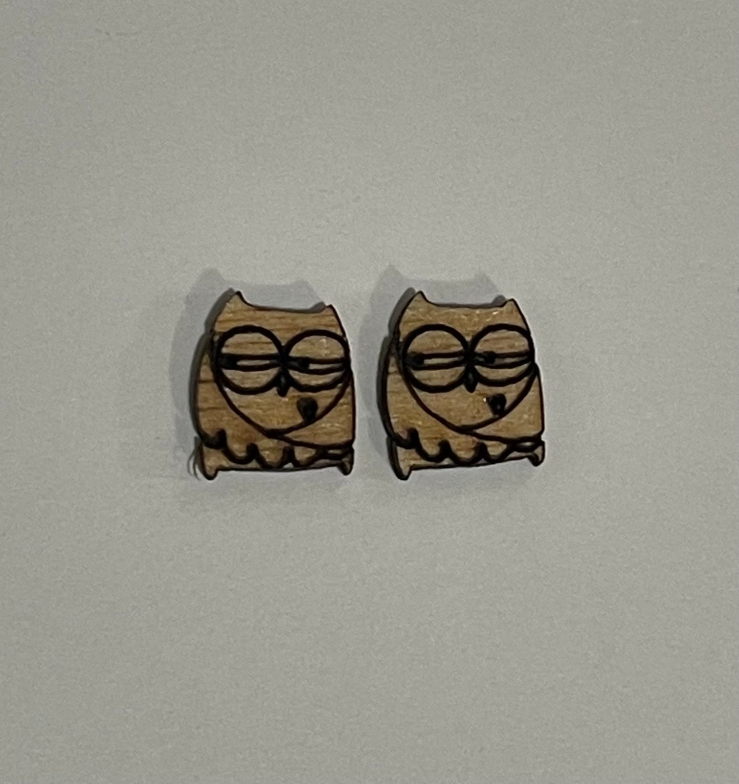 Owl Blank Wood Stud Earrings. DIY jewelry. Unfinished laser cut wood jewelry. Wood earring blanks. Unfinished wood earrings. Wood jewelry blanks.