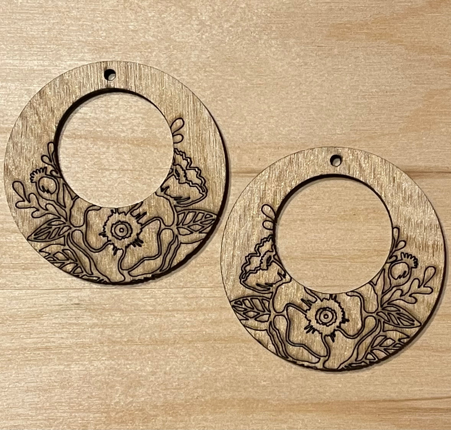 Floral Blank Wood Earrings. DIY jewelry. Unfinished laser cut wood jewelry. Wood earring blanks. Unfinished wood earrings. Wood jewelry blanks.